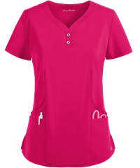 Style # BU856: FLIRTEasy STRETCH by Butter-Soft™ Demi Women's 4-Pocket Henley Scrub Top