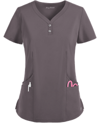 Style # BU856: GRSTOEasy STRETCH by Butter-Soft™ Demi Women's 4-Pocket Henley Scrub Top