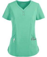 Easy STRETCH by Butter-Soft™ Demi Women's 4-Pocket Henley Scrub Top