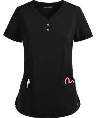 Style # BU856: ONBLAEasy STRETCH by Butter-Soft™ Demi Women's 4-Pocket Henley Scrub Top