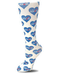 Cutieful Superhero Heart Health Care Heroes Women's 10-18 mmHg Wide Calf Knit Compression Socks