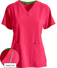 Style # C12110: AZALECarhartt Cross-Flex Force Women's 6-Pocket STRETCH Media Port V-Neck Scrub Top
