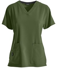 Style # C12110: BASILCarhartt Cross-Flex Force Women's 6-Pocket STRETCH Media Port V-Neck Scrub Top
