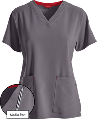 Carhartt Cross-Flex Force Women's 6-Pocket STRETCH Media Port V-Neck Scrub Top