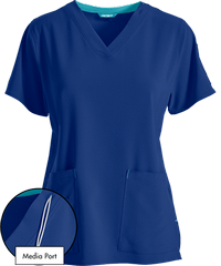 Style # C12110: ROYALCarhartt Cross-Flex Force Women's 6-Pocket STRETCH Media Port V-Neck Scrub Top