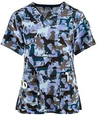 Carhartt Retriever Run Women's 5-Pocket STRETCH V-Neck Print Scrub Top