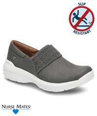 Nurse Mates Cally Grey Linen Women's Slip On Nursing Shoes