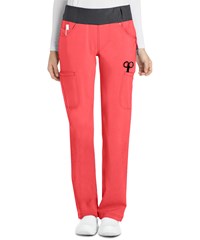 Cherokee iflex Women's 6-Pocket Knit Waist Cargo PETITE STRETCH Scrub Pants