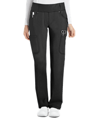 Style # CK002: BLACKCherokee iflex Women's 6-Pocket STRETCH Knit Waistband Cargo Scrub Pants