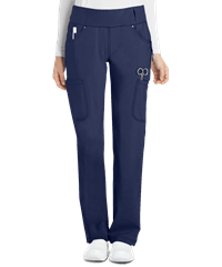 Style # CK002: NAVYCherokee iflex Women's 6-Pocket STRETCH Knit Waistband Cargo Scrub Pants