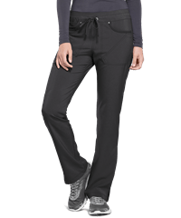 Style # CK010: BLACKCherokee iflex Women's 5-Pocket STRETCH Tapered Leg Drawstring Scrub Pants