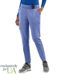 Cherokee Workwear Professionals Women's 6-Pocket Active Mid-Rise Half Petite Jogger Scrub Pants