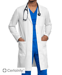 Cherokee Workwear Revolution Tech Men's 4 Pocket Button Front Lab Coat