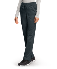 Style # CK105P: PEWTECherokee Workwear Revolution Women's 5-Pocket Drawstring Cargo PETITE Scrub Pants