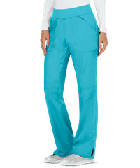 Style # CK110: TURQUCherokee Workwear Revolution Women's 4-Pocket STRETCH Pull-On Cargo Scrub Pants