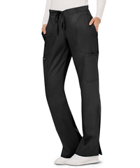 Style # CK120: BLACKCherokee Workwear Revolution Women's 5-Pocket STRETCH Drawstring Cargo Scrub Pants