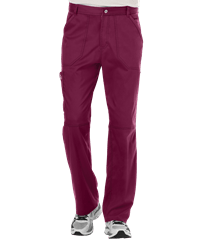 Style # CK140: WINECherokee Workwear Revolution Men's 7-Pocket STRETCH Cargo Scrub Pants