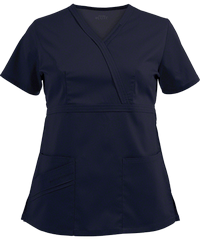 Cherokee Luxe Mock Wrap Stretch Scrub Top