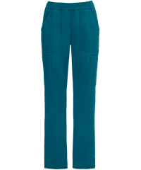 Cherokee Workwear Women's 6-Pocket Rib Waistband Pull-On Cargo PETITE STRETCH Scrub Pants