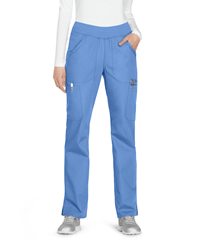 Style # CK210: CEILCherokee Workwear Women's 6-Pocket Rib Waistband Pull-On Cargo STRETCH Scrub Pants