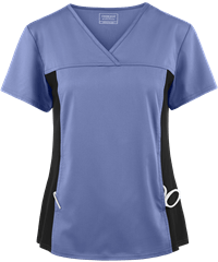Cherokee Workwear Revolution Women's 1-Pocket STRETCH Knit Side Panel V-Neck Scrub Top