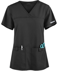 Style # CK2968: BLACKCherokee Flexibles Women's 2-Pocket STRETCH Sporty V-Neck Scrub Top