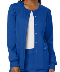 Style # CK310: ROYALCherokee Workwear Revolution Women's 3-Pocket STRETCH Snap-Front Scrub Jacket