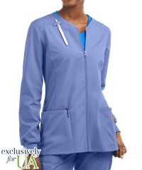 UA Exclusive Cherokee Workwear Professionals Active Women's 4-Pocket STRETCH Zip Front Scrub Jacket