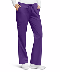 Style # CK4044: GRAPECherokee Workwear Core STRETCH Women's 4-Pocket Cargo Scrub Pants