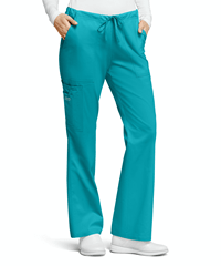 Style # CK4044: TEALCherokee Workwear Core STRETCH Women's 4-Pocket Cargo Scrub Pants