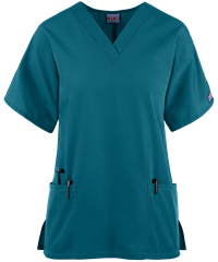 Style # CK4700: CARIBCherokee Workwear Women's 3-Pocket V-Neck Scrub Top