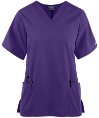Style # CK4700: GRAPECherokee Workwear Women's 3-Pocket V-Neck Scrub Top