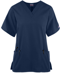 Style # CK4700: NAVYCherokee Workwear Women's 3-Pocket V-Neck Scrub Top