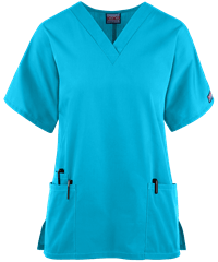 Style # CK4700: TURQUCherokee Workwear Women's 3-Pocket V-Neck Scrub Top