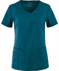 Style # CK4727: CARIBCherokee Workwear Core STRETCH Women's 4-Pocket V-Neck Scrub Top