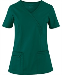 Style # CK4728: HUNTECherokee Workwear Core STRETCH Women's 4-Pocket Mock Wrap Scrub Top