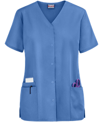 Style # CK4770: CEILCherokee Workwear Women's 3-Pocket Snap Front Scrub Top