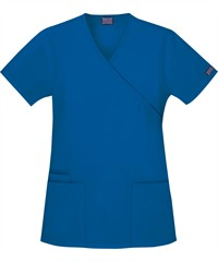 Style # CK4801: ROYALCherokee Workwear Women's 3-Pocket Mock Wrap Scrub Top