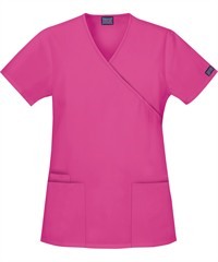 Cherokee Workwear Women's 3-Pocket Mock Wrap Scrub Top