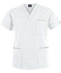 Style # CK4876: WHITECherokee Workwear Unisex 3-Pocket V-Neck Scrub Top