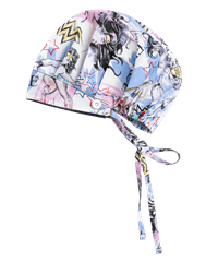 Cherokee Tooniforms DC Comics Fierce Hero Unisex Bouffant Print Scrub Hat