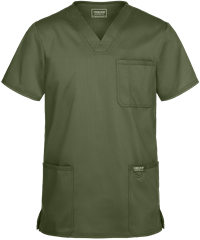 Style # CK6070: OLIVECherokee Workwear Revolution Men's 3-Pocket STRETCH V-Neck Scrub Top