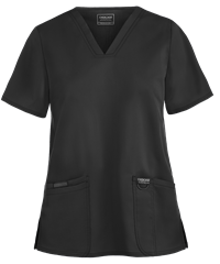 Style # CK620: BLACKCherokee Workwear Revolution Women's 3-Pocket STRETCH V-Neck Scrub Top