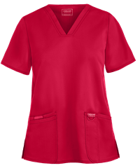 Style # CK620: REDCherokee Workwear Revolution Women's 3-Pocket STRETCH V-Neck Scrub Top
