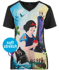 Cherokee Tooniforms Disney Enchanted Women's 1-Pocket V-Neck Print Scrub Top