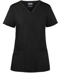 Style # CK645: BLACKCherokee Workwear Women's 3-Pocket Rib Knit V-Neck Scrub Top