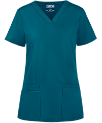 Style # CK645: CARIBCherokee Workwear Women's 3-Pocket Rib Knit V-Neck Scrub Top