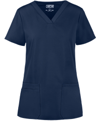 Style # CK645: NAVYCherokee Workwear Women's 3-Pocket Rib Knit V-Neck Scrub Top