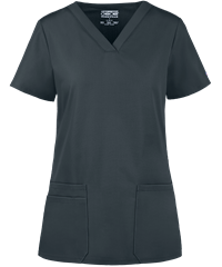 Style # CK645: PEWTECherokee Workwear Women's 3-Pocket Rib Knit V-Neck Scrub Top