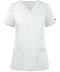 Style # CK645: WHITECherokee Workwear Women's 3-Pocket Rib Knit V-Neck Scrub Top